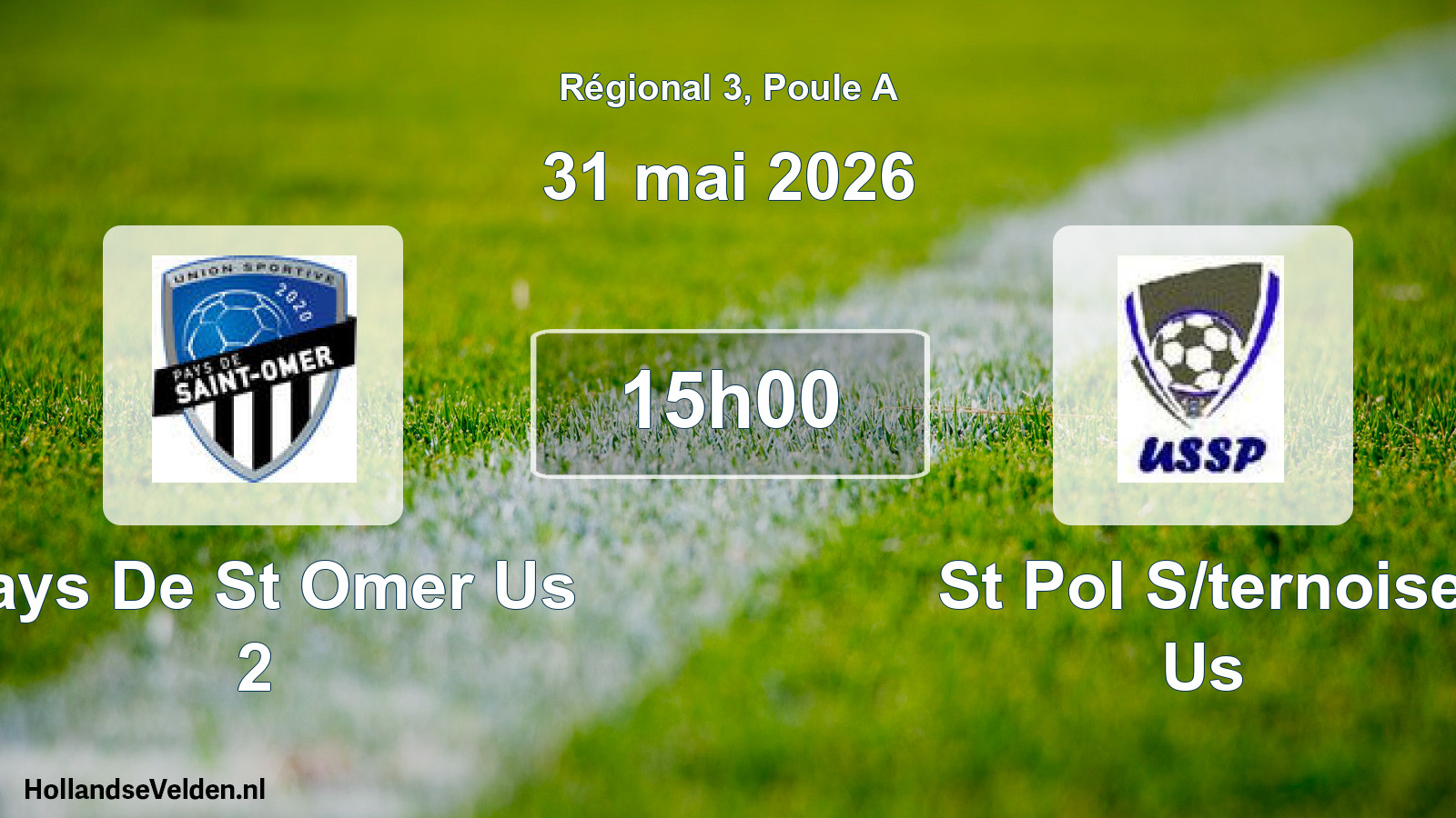 Geplande wedstrijd: Pays De St Omer Us 2 - St Pol S/ternoise Us (31 mei 2026)
