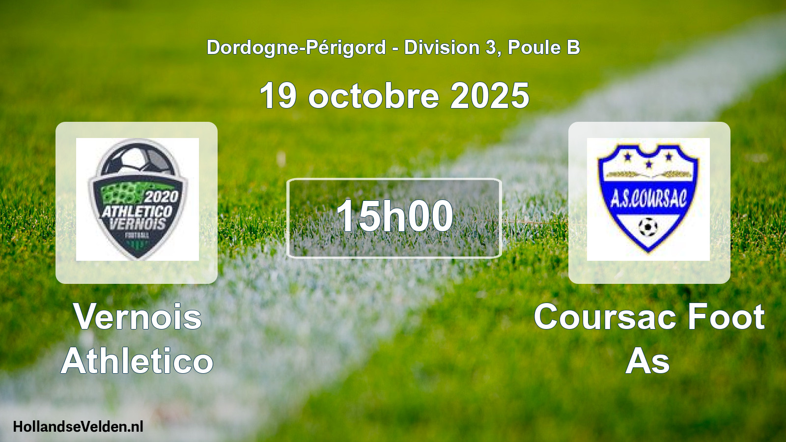 Scheduled Match: Vernois Athletico - Coursac Foot As (19 October 2025)