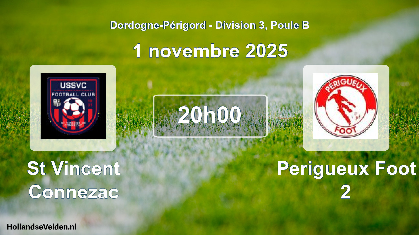 Geplande wedstrijd: St Vincent Connezac - Perigueux Foot 2 (1 novembre 2025)