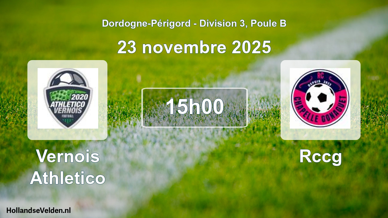 Geplande wedstrijd: Vernois Athletico - Rccg (23 november 2025)