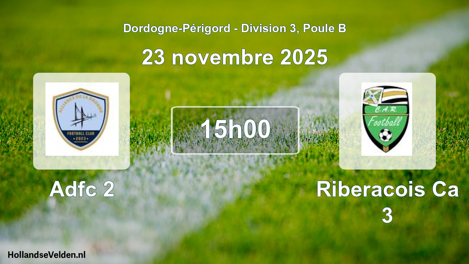 Geplande wedstrijd: Adfc 2 - Riberacois Ca 3 (23 november 2025)
