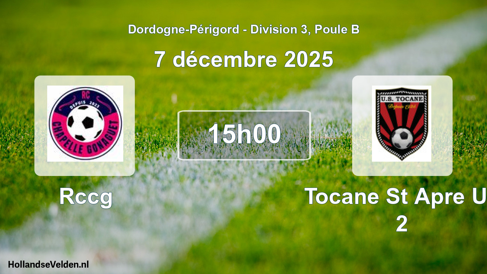 Scheduled Match: Rccg - Tocane St Apre Us 2 (7 December 2025)