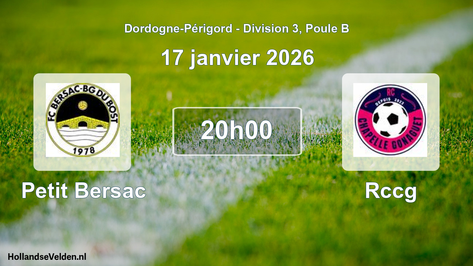 Scheduled Match: Petit Bersac - Rccg (17 January 2026)