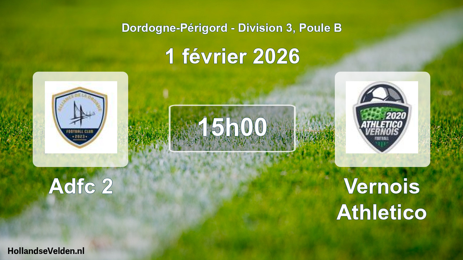 Geplande wedstrijd: Adfc 2 - Vernois Athletico (1 februari 2026)