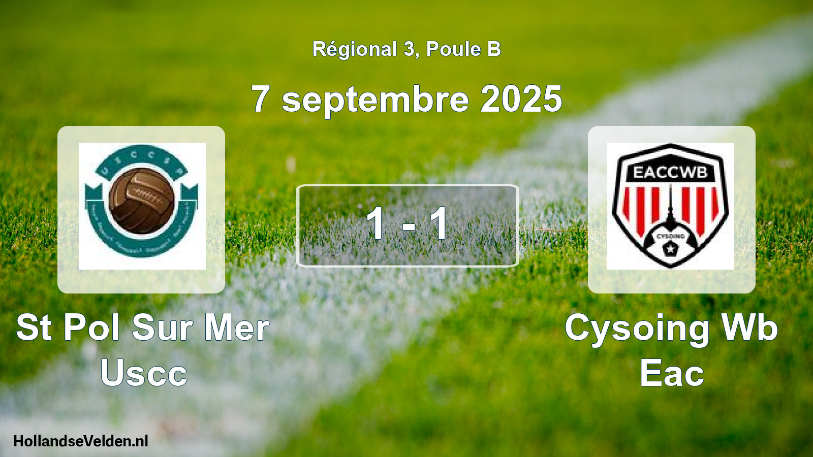 Total number of matches played: St Pol Sur Mer Uscc - Cysoing Wb Eac 1 - 1 (7 September 2025)