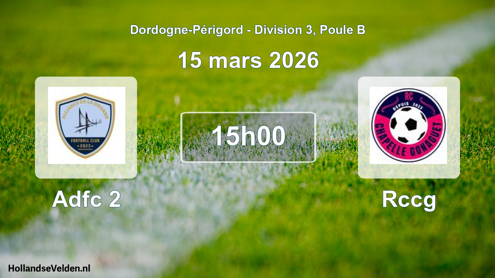 Geplande wedstrijd: Adfc 2 - Rccg (15 mars 2026)