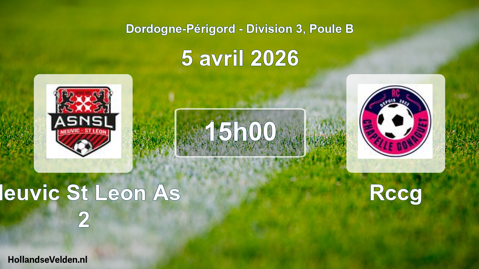 Scheduled Match: Neuvic St Leon As 2 - Rccg (5 April 2026)