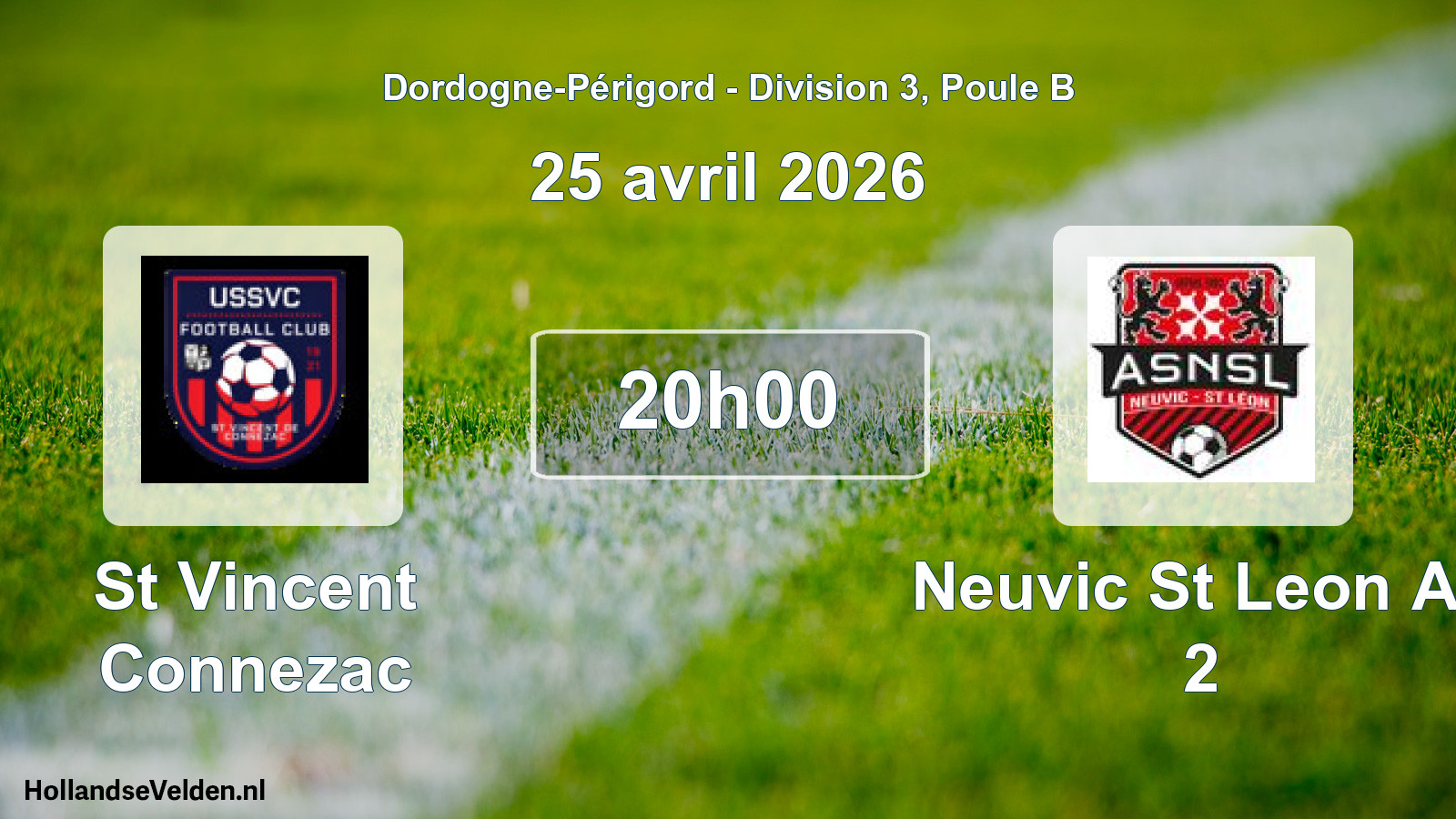 Geplande wedstrijd: St Vincent Connezac - Neuvic St Leon As 2 (25 avril 2026)