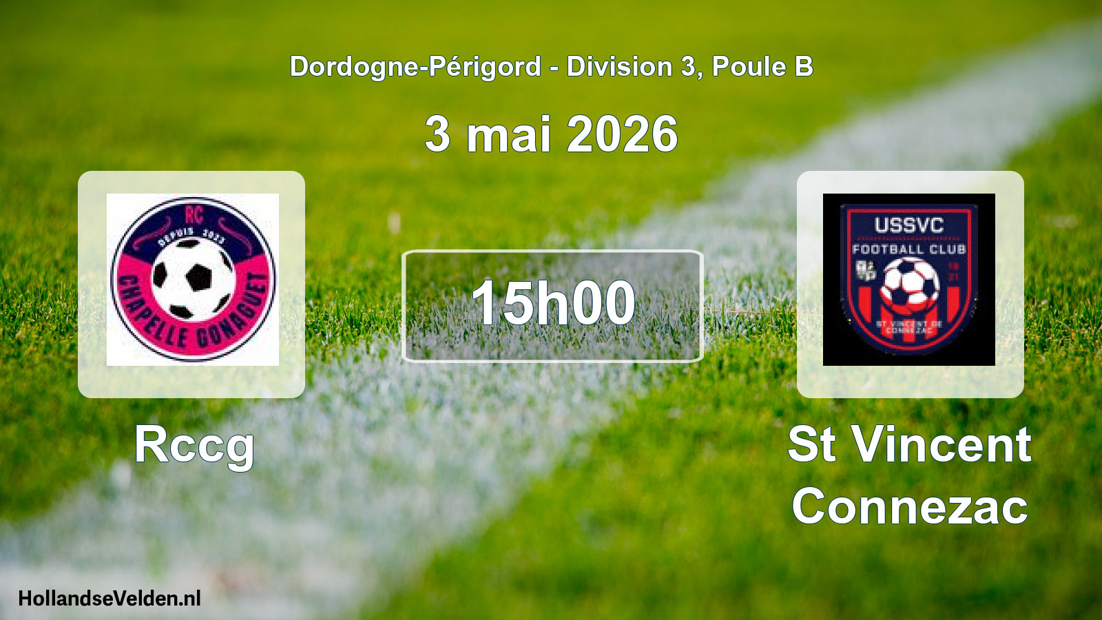 Geplande wedstrijd: Rccg - St Vincent Connezac (3 mai 2026)