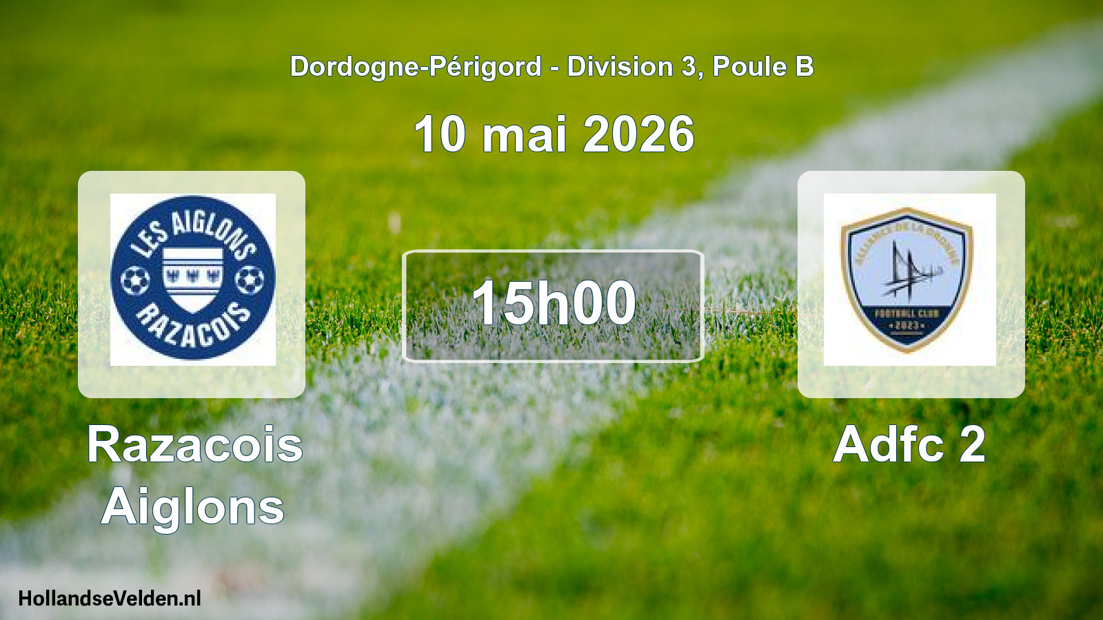Geplande wedstrijd: Razacois Aiglons - Adfc 2 (10 mei 2026)