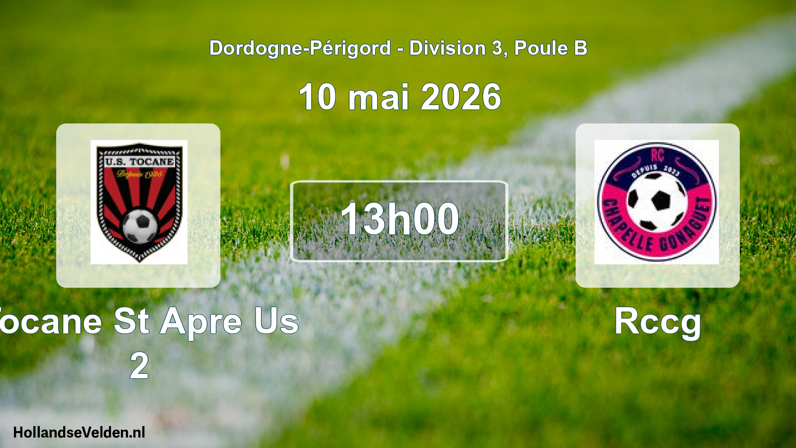 Scheduled Match: Tocane St Apre Us 2 - Rccg (10 May 2026)