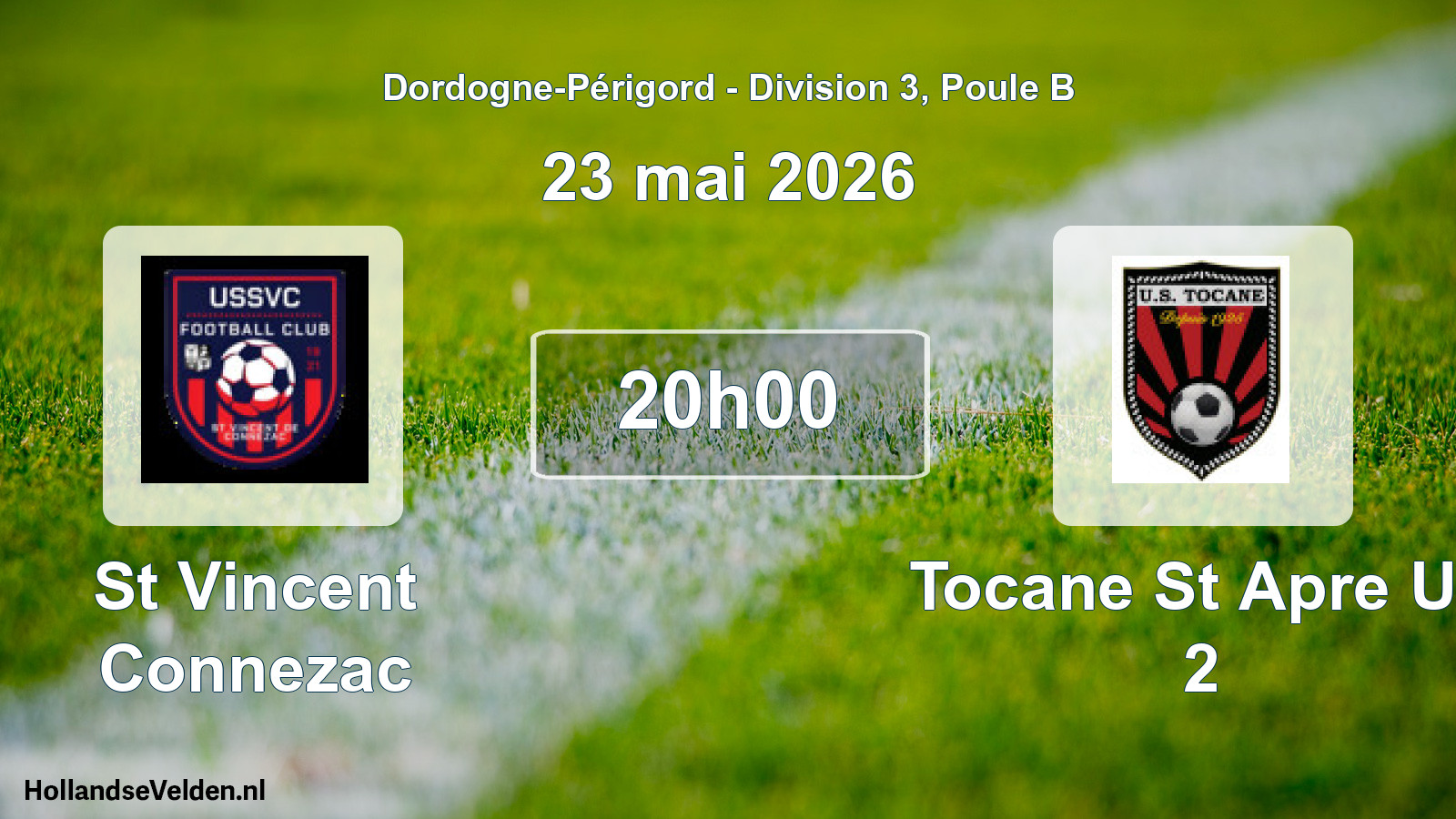 Geplande wedstrijd: St Vincent Connezac - Tocane St Apre Us 2 (23 mai 2026)