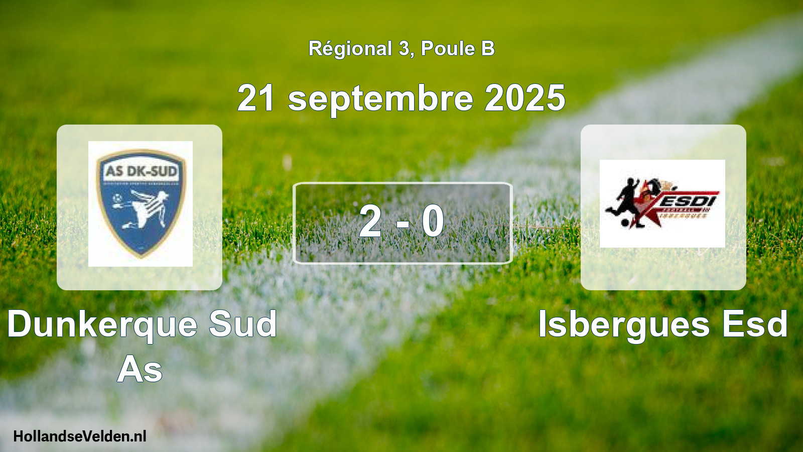 Gespeelde wedstrijd: Dunkerque Sud As - Isbergues Esd 2 - 0 (21 septembre 2025)
