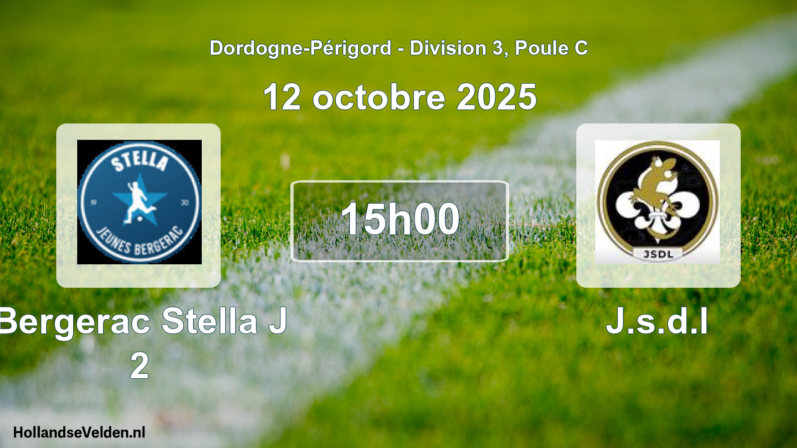 Geplande wedstrijd: Bergerac Stella J 2 - J.s.d.l (12 octobre 2025)