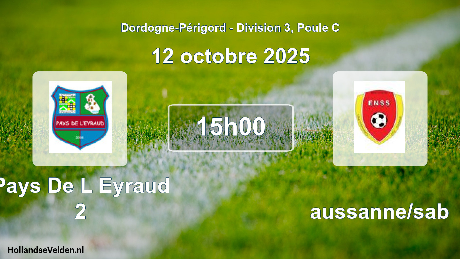 Scheduled Match: Pays De L Eyraud 2 - Naussanne/sab (12 October 2025)