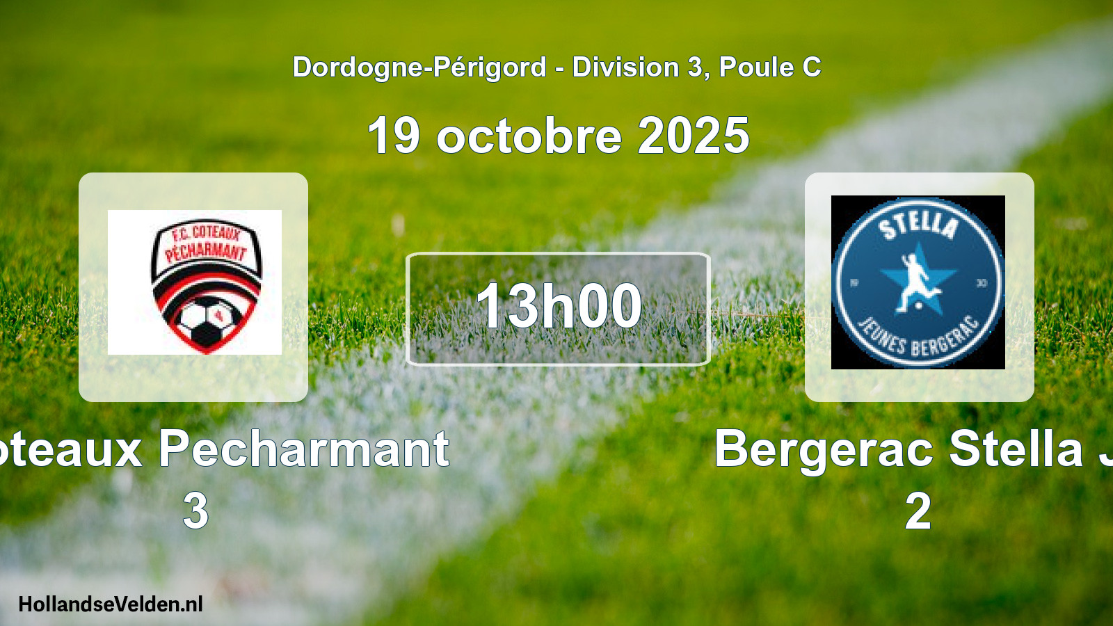 Scheduled Match: Coteaux Pecharmant 3 - Bergerac Stella J 2 (19 October 2025)