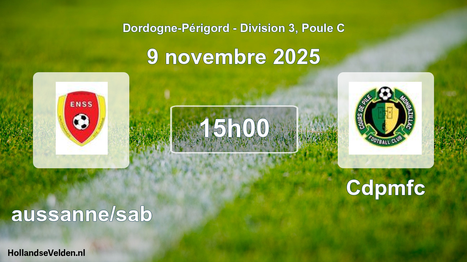 Geplande wedstrijd: Naussanne/sab - Cdpmfc (9 novembre 2025)
