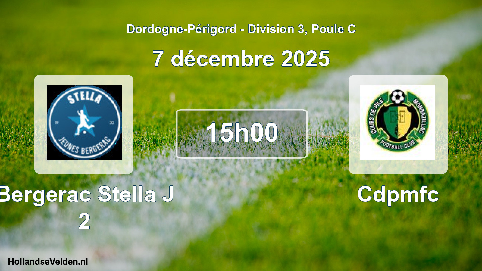 Scheduled Match: Bergerac Stella J 2 - Cdpmfc (7 December 2025)