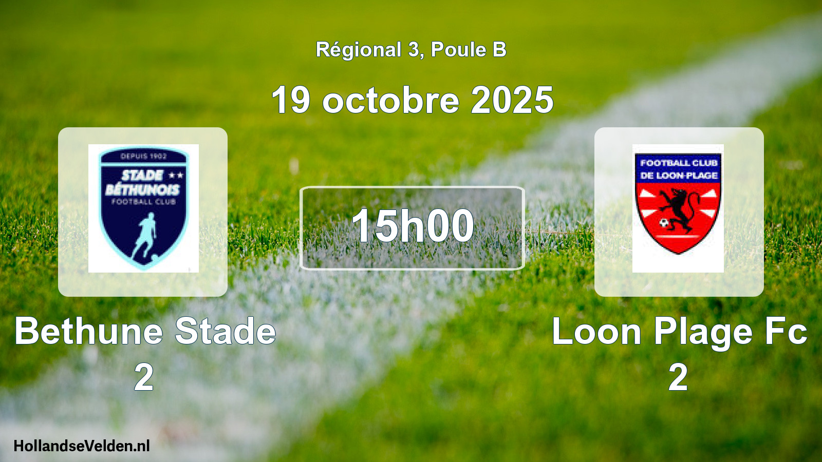 Scheduled Match: Bethune Stade 2 - Loon Plage Fc 2 (19 October 2025)