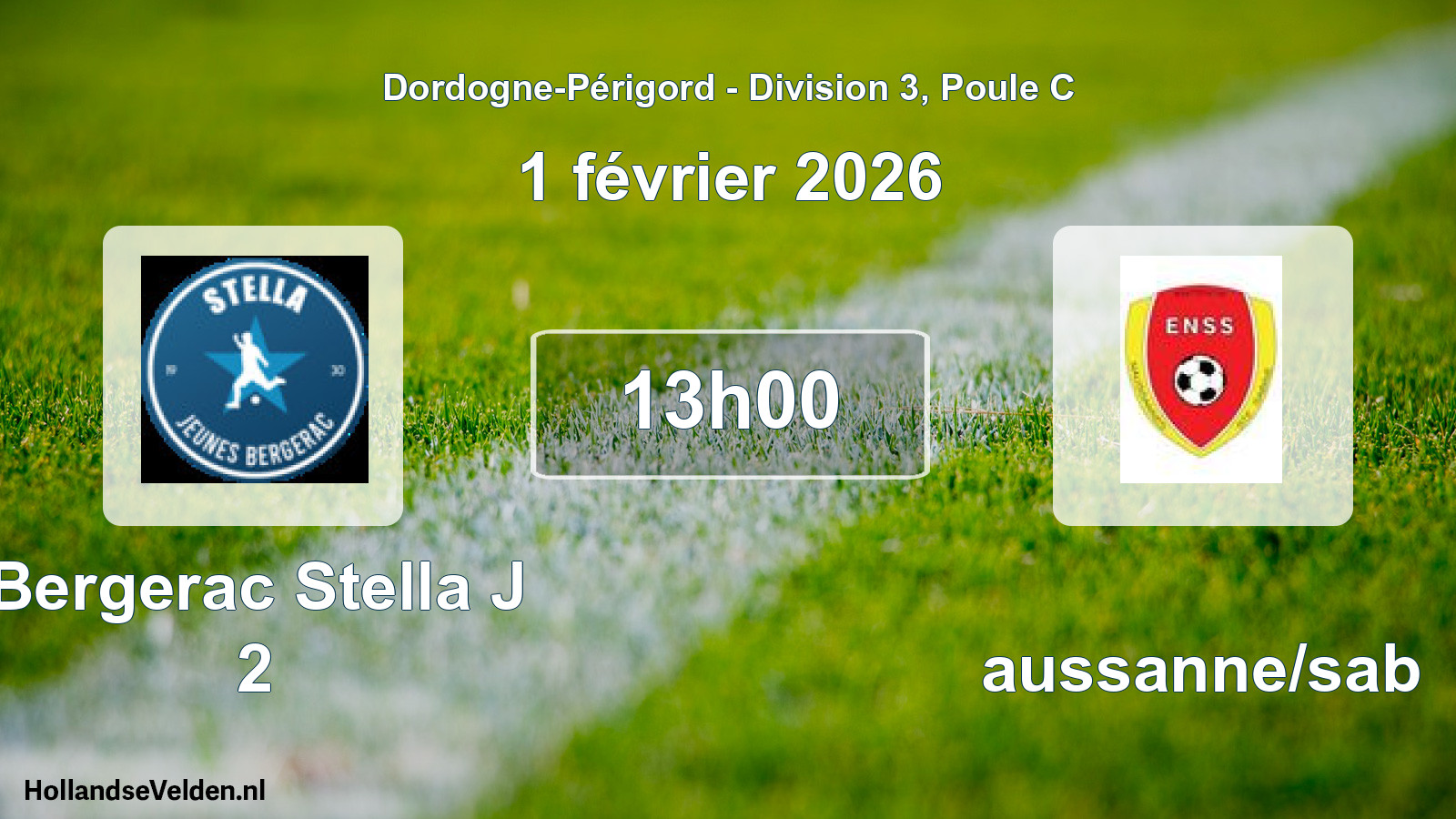 Scheduled Match: Bergerac Stella J 2 - Naussanne/sab (1 February 2026)