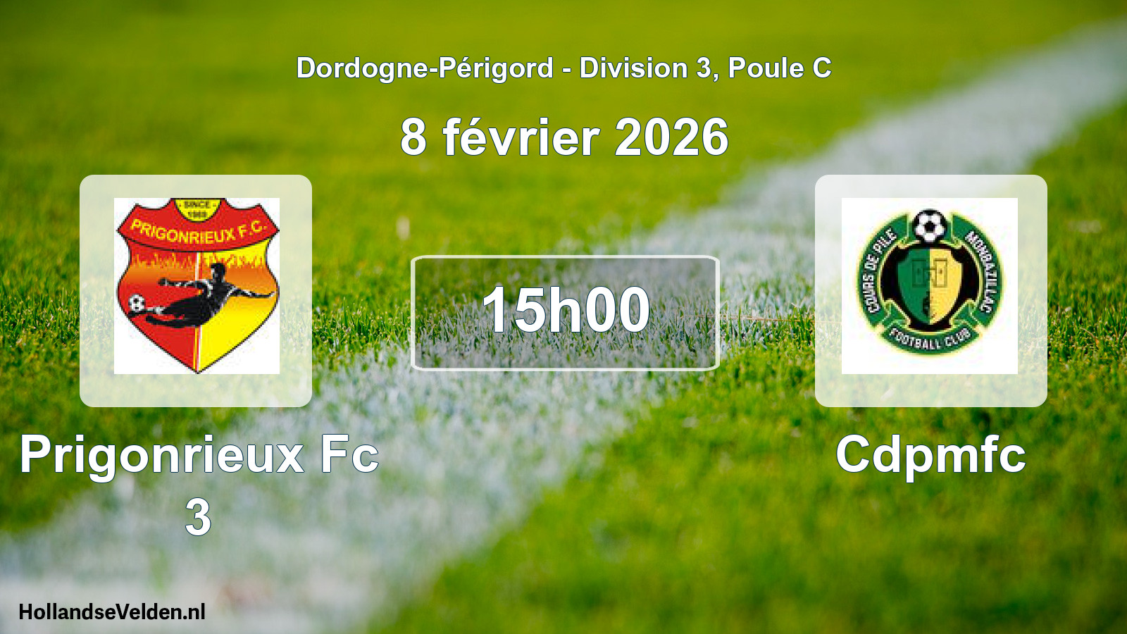 Scheduled Match: Prigonrieux Fc 3 - Cdpmfc (8 February 2026)