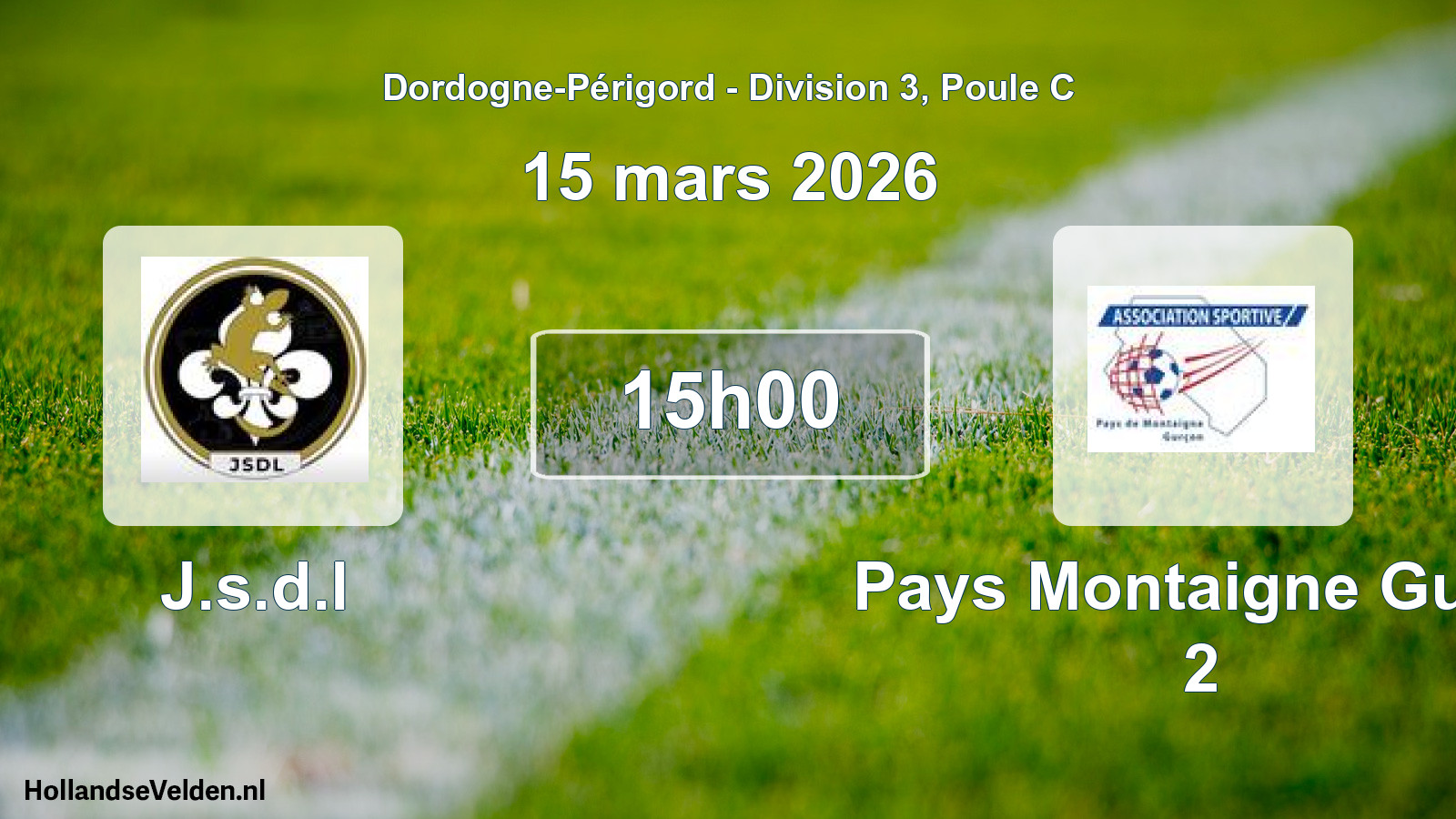 Geplande wedstrijd: J.s.d.l - Pays Montaigne Gurc. 2 (15 mars 2026)