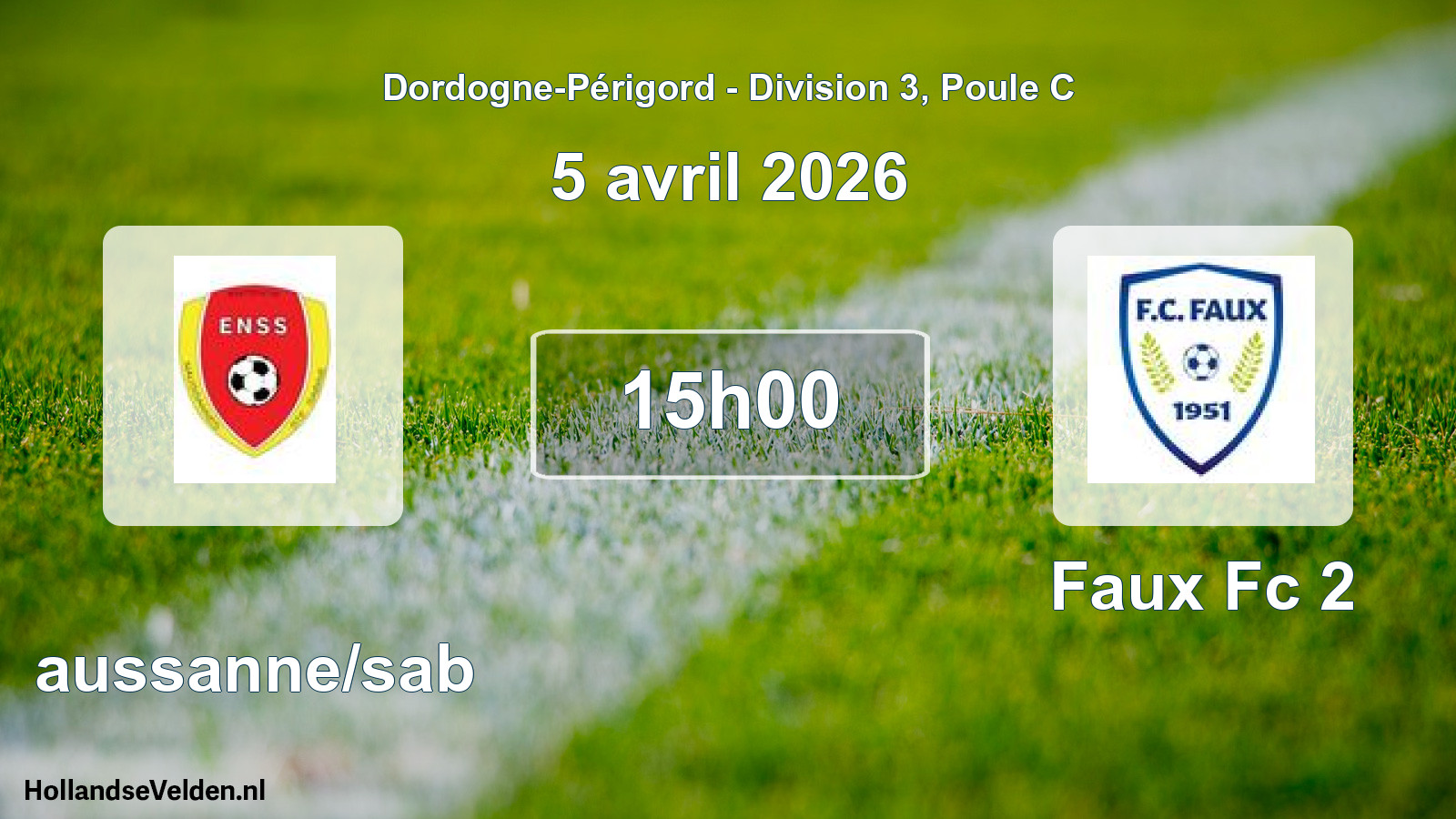 Geplande wedstrijd: Naussanne/sab - Faux Fc 2 (5 april 2026)