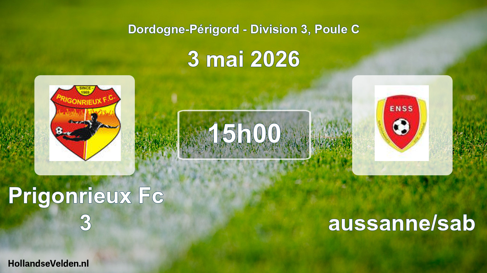 Geplande wedstrijd: Prigonrieux Fc 3 - Naussanne/sab (3 mai 2026)