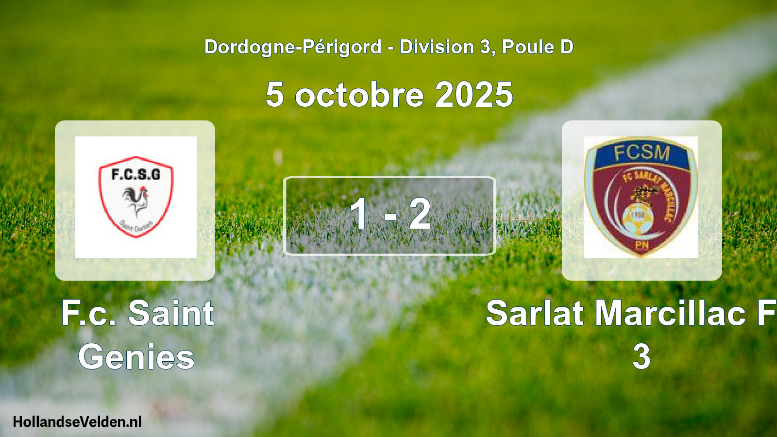 Total number of matches played: F.c. Saint Genies - Sarlat Marcillac Fc 3 1 - 2 (5 October 2025)