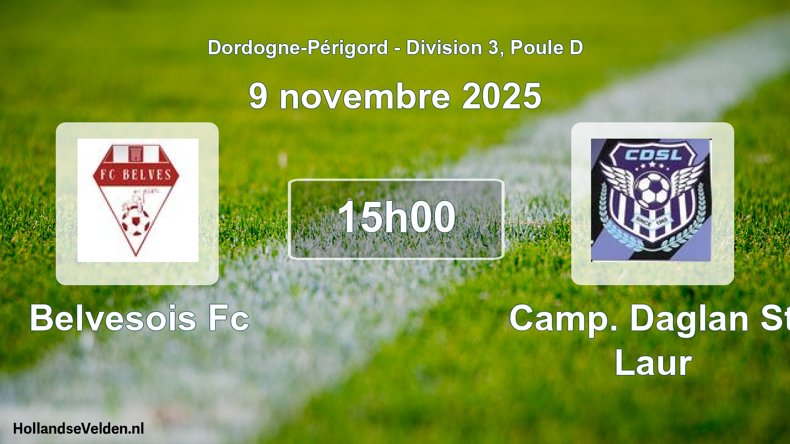 Geplande wedstrijd: Belvesois Fc - Camp. Daglan St Laur (9 novembre 2025)