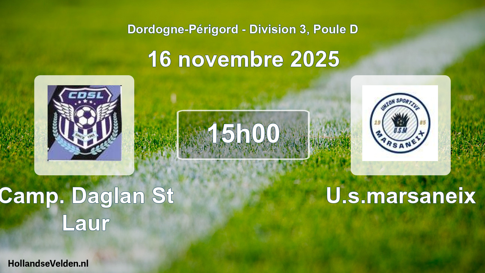 Geplande wedstrijd: Camp. Daglan St Laur - U.s.marsaneix (16 novembre 2025)