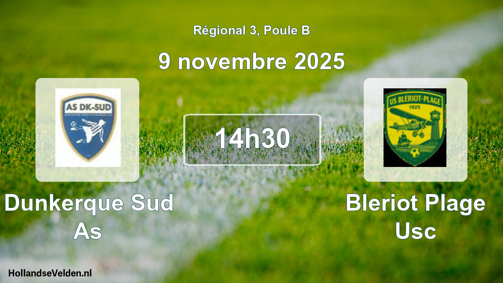 Geplande wedstrijd: Dunkerque Sud As - Bleriot Plage Usc (9 novembre 2025)
