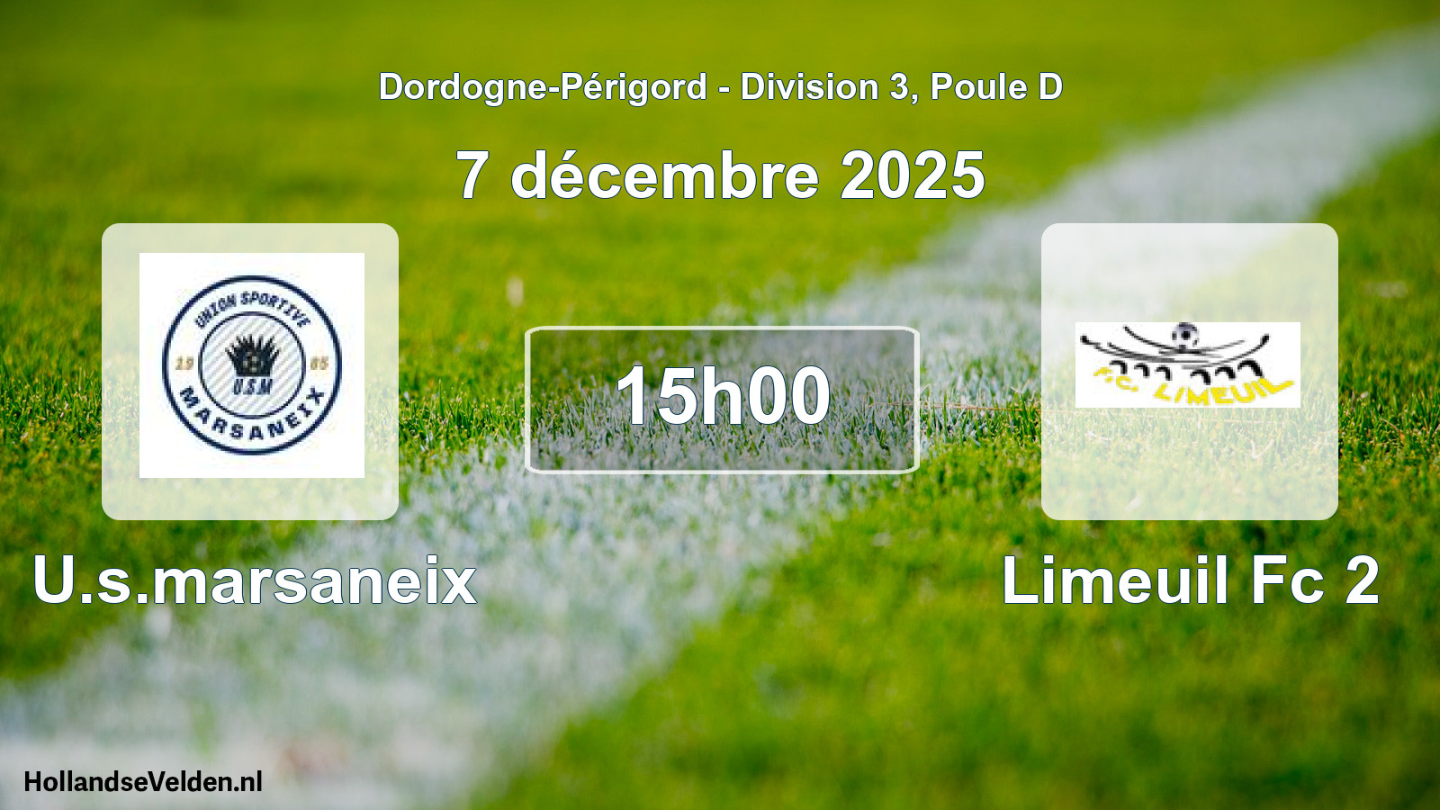 Geplande wedstrijd: U.s.marsaneix - Limeuil Fc 2 (7 décembre 2025)