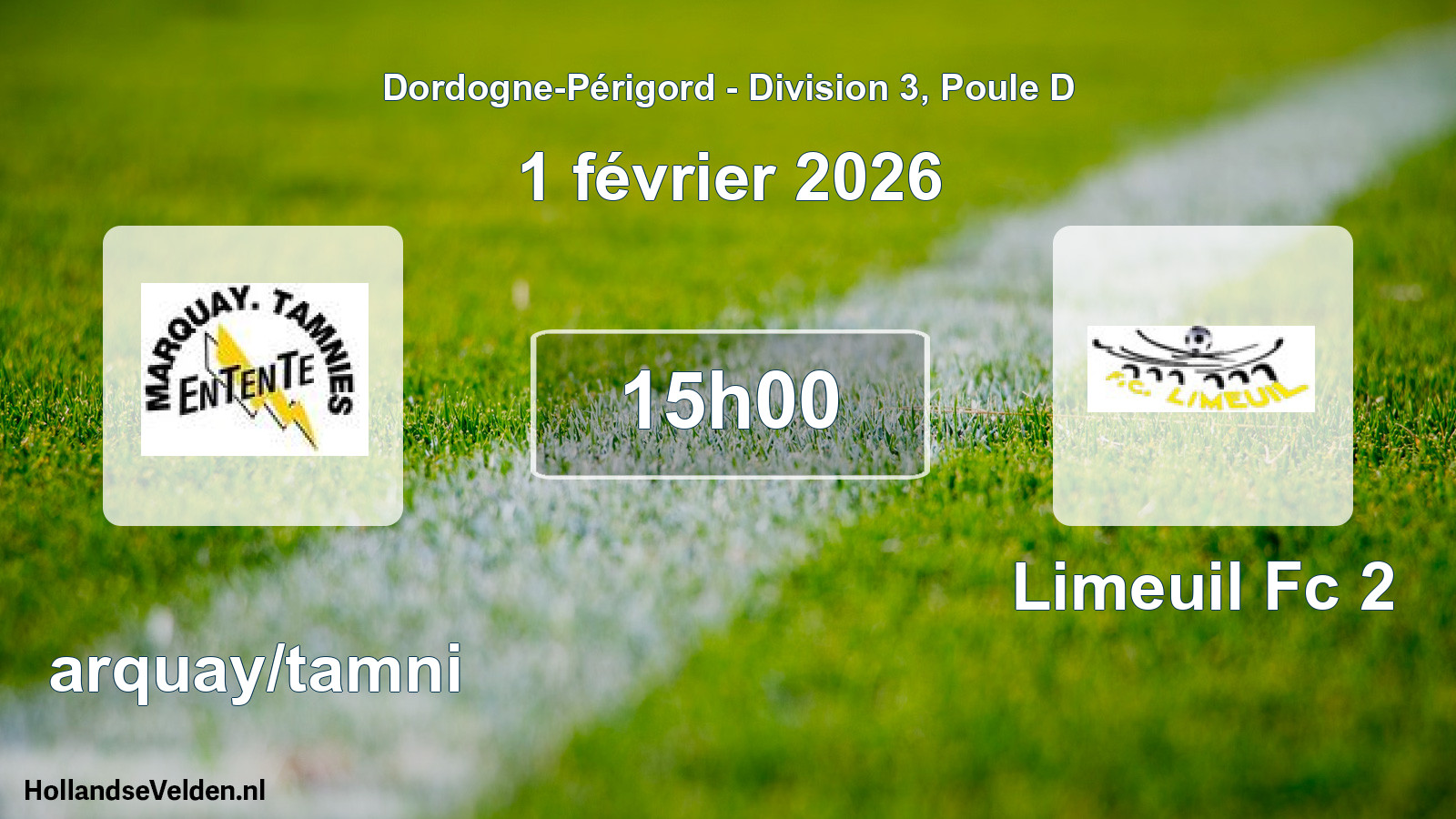 Geplande wedstrijd: Marquay/tamni - Limeuil Fc 2 (1 février 2026)