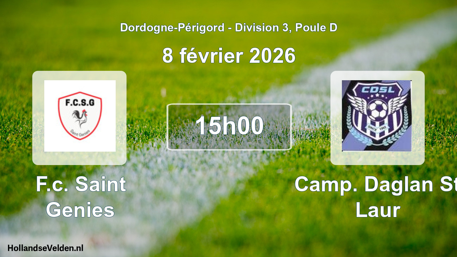 Scheduled Match: F.c. Saint Genies - Camp. Daglan St Laur (8 February 2026)