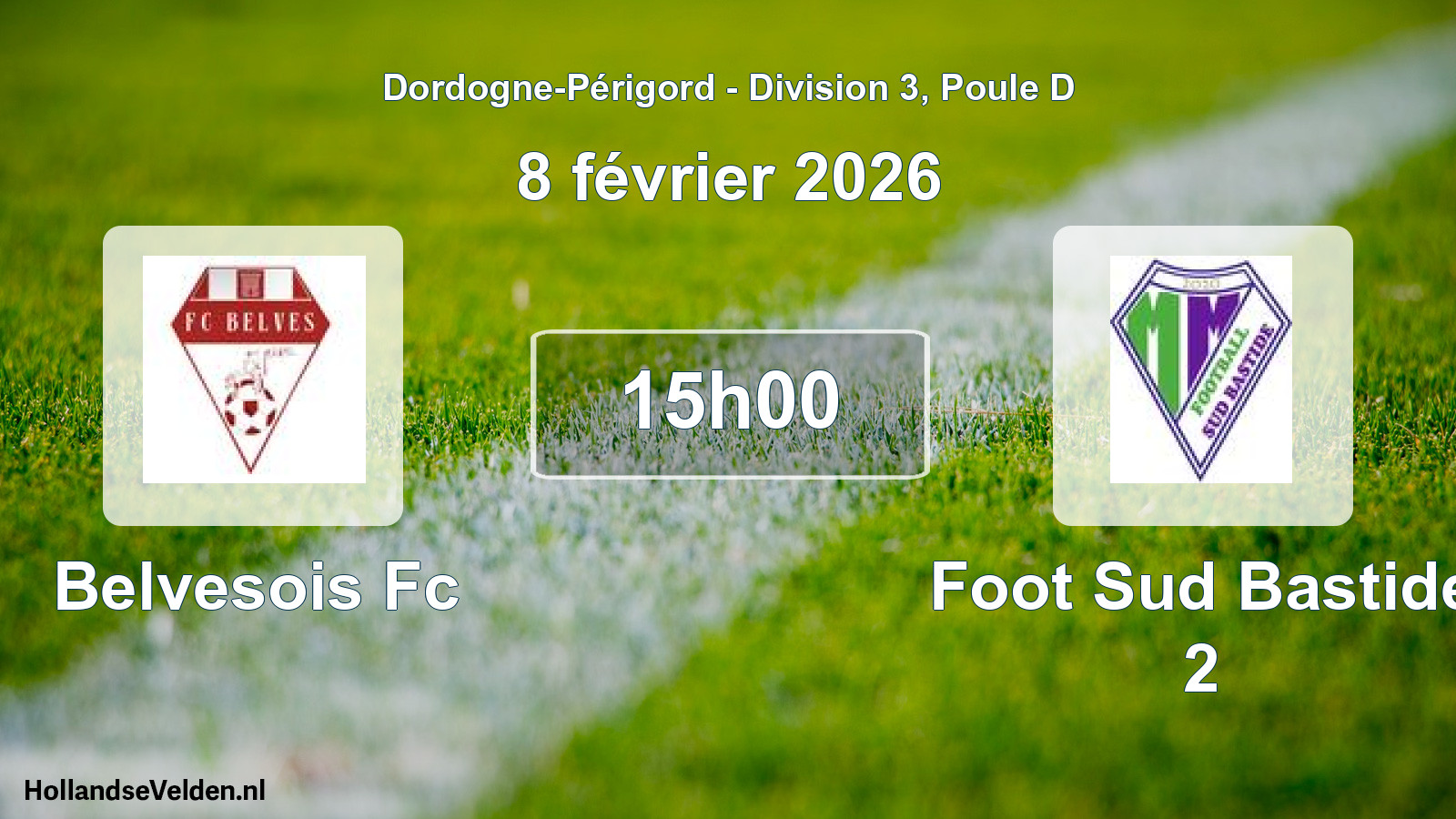Geplande wedstrijd: Belvesois Fc - Foot Sud Bastide 2 (8 février 2026)