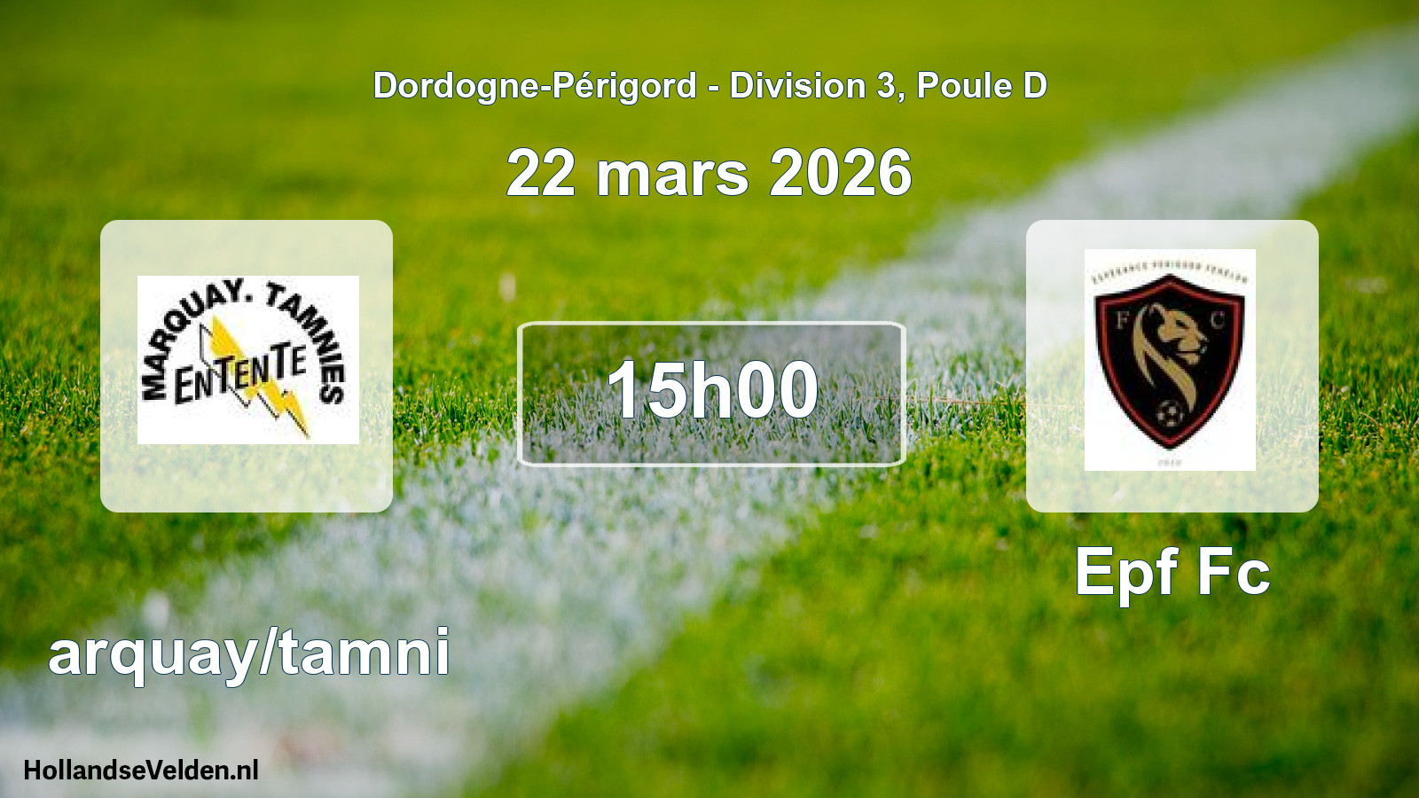 Geplande wedstrijd: Marquay/tamni - Epf Fc (22 mars 2026)
