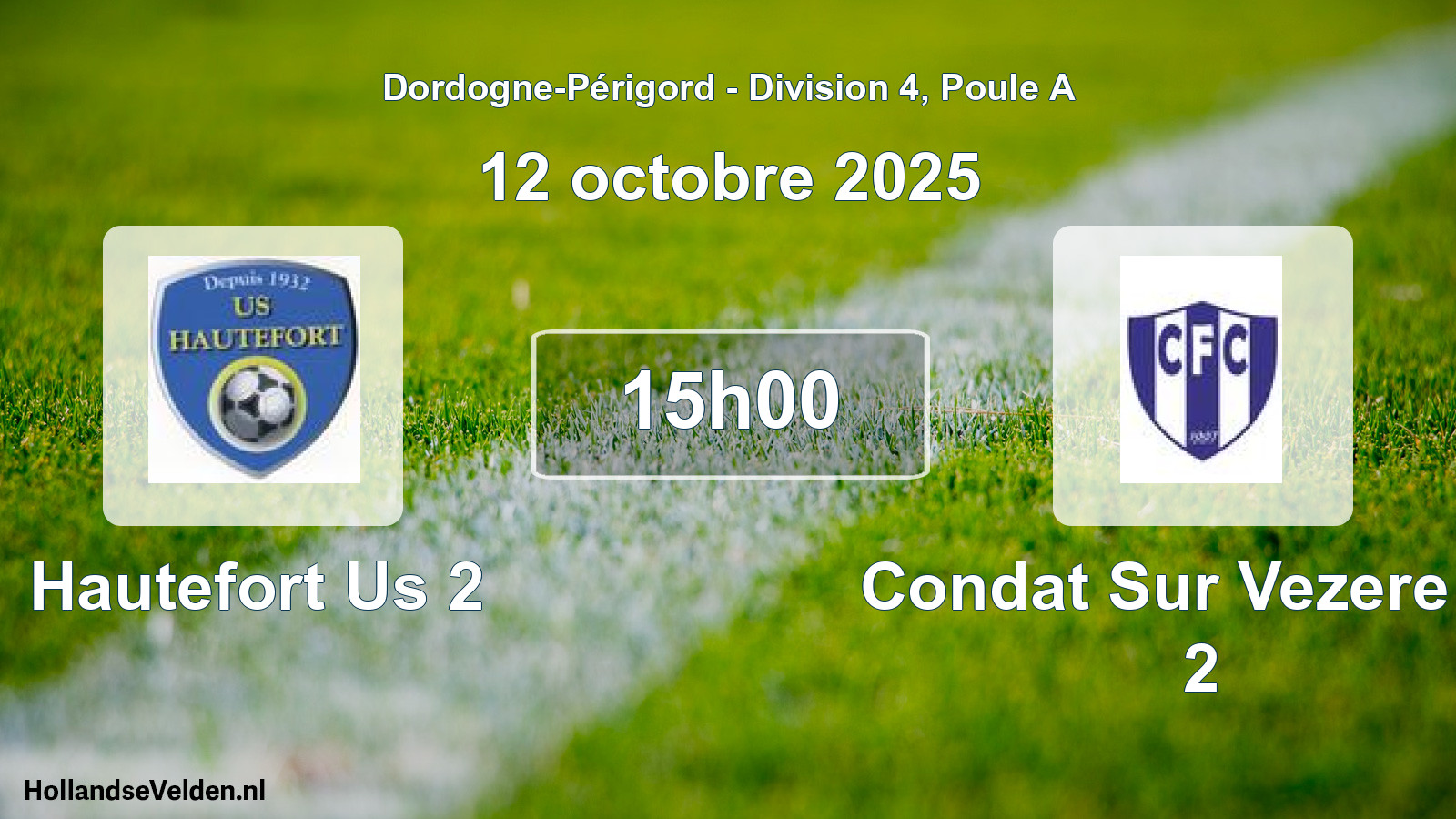 Scheduled Match: Hautefort Us 2 - Condat Sur Vezere Fc 2 (12 October 2025)