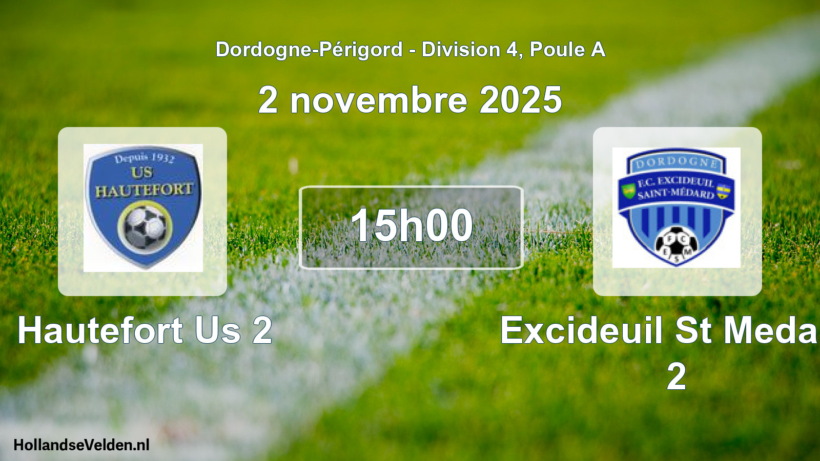 Scheduled Match: Hautefort Us 2 - Excideuil St Medard 2 (2 November 2025)