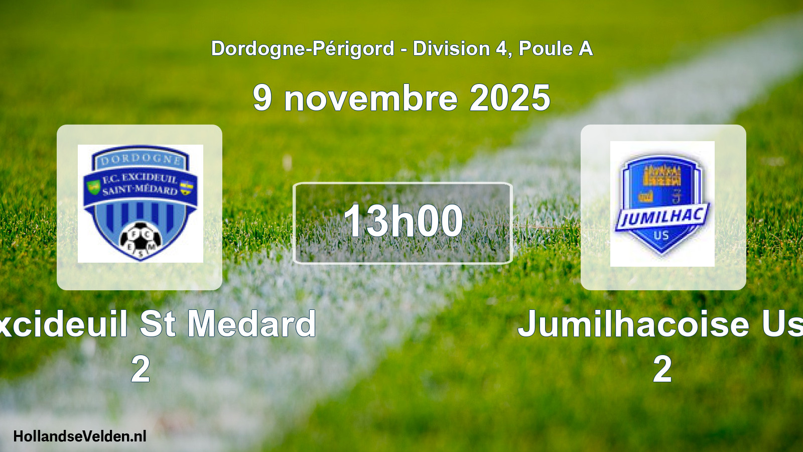 Geplande wedstrijd: Excideuil St Medard 2 - Jumilhacoise Us 2 (9 novembre 2025)