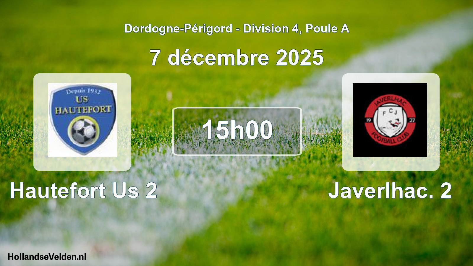 Scheduled Match: Hautefort Us 2 - Javerlhac. 2 (7 December 2025)