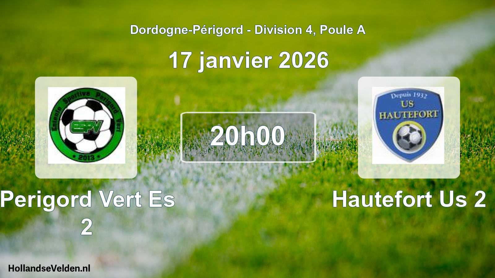 Geplande wedstrijd: Perigord Vert Es 2 - Hautefort Us 2 (17 januari 2026)