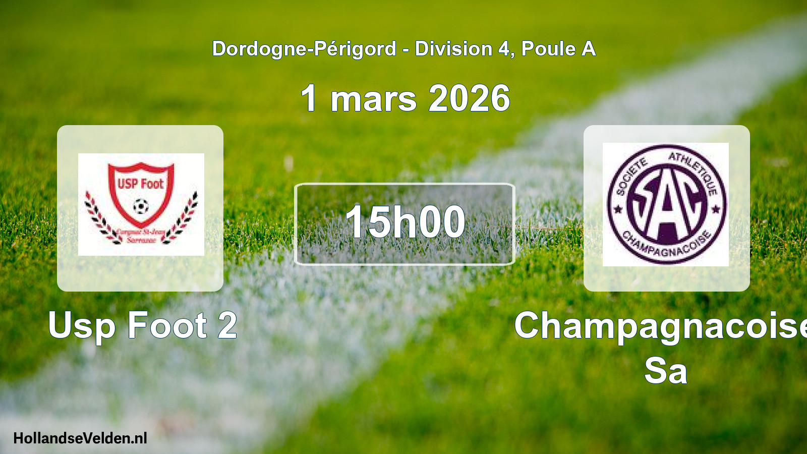 Geplande wedstrijd: Usp Foot 2 - Champagnacoise Sa (1 mars 2026)