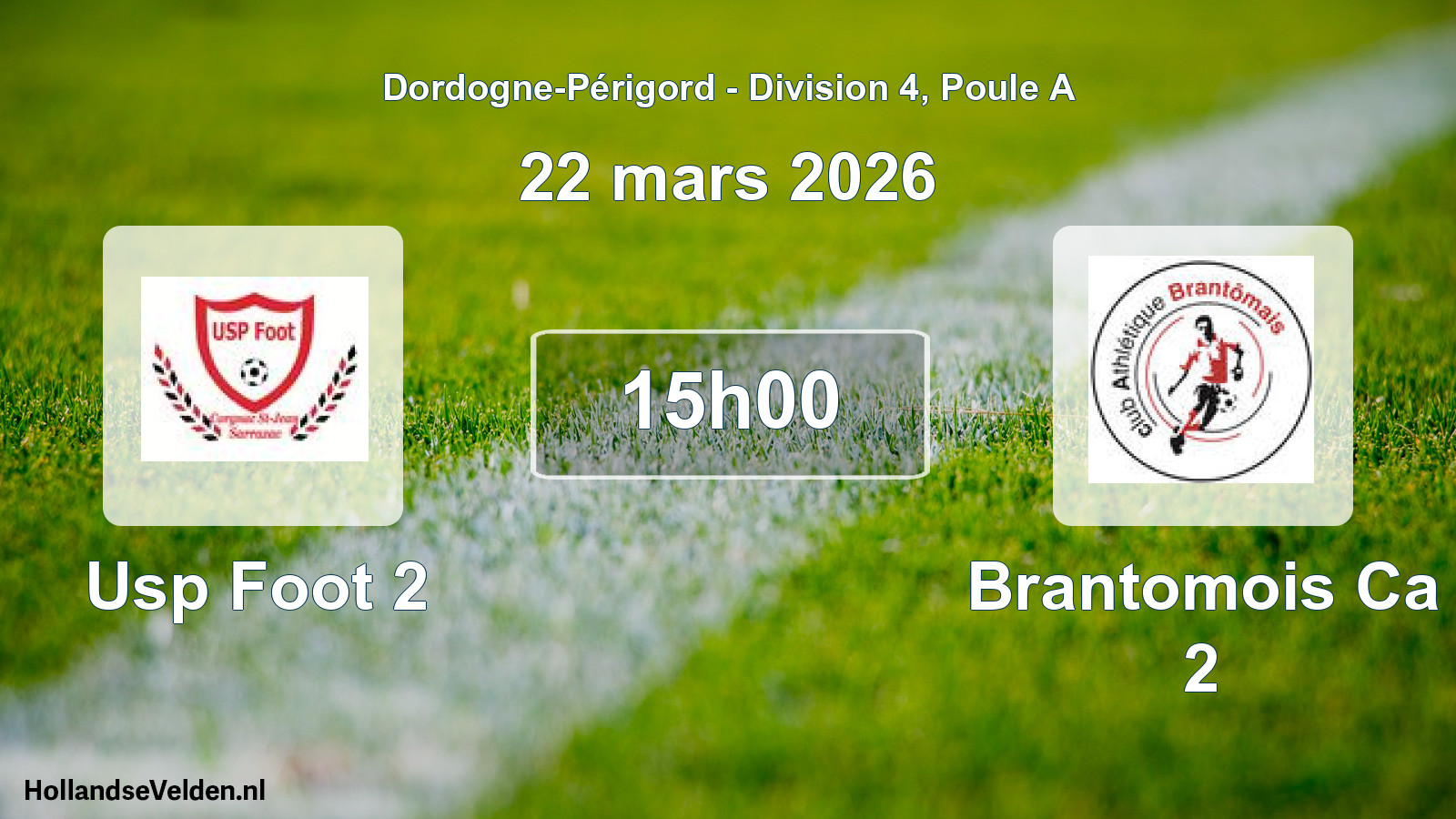Geplande wedstrijd: Usp Foot 2 - Brantomois Ca 2 (22 mars 2026)