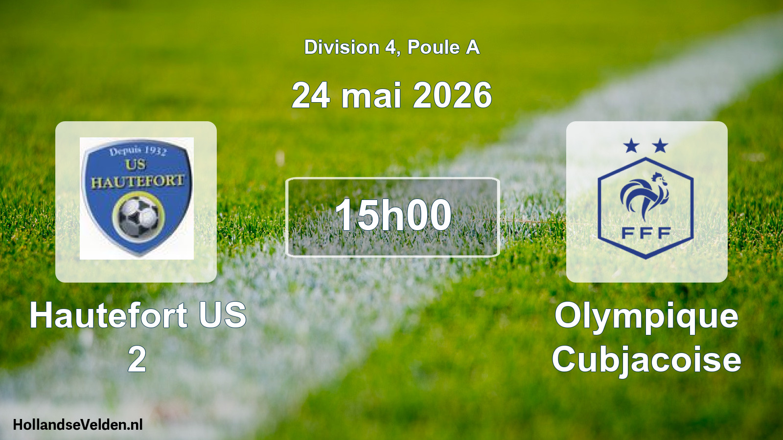 Geplande wedstrijd: Hautefort US 2 - Olympique Cubjacoise (24 mei 2026)