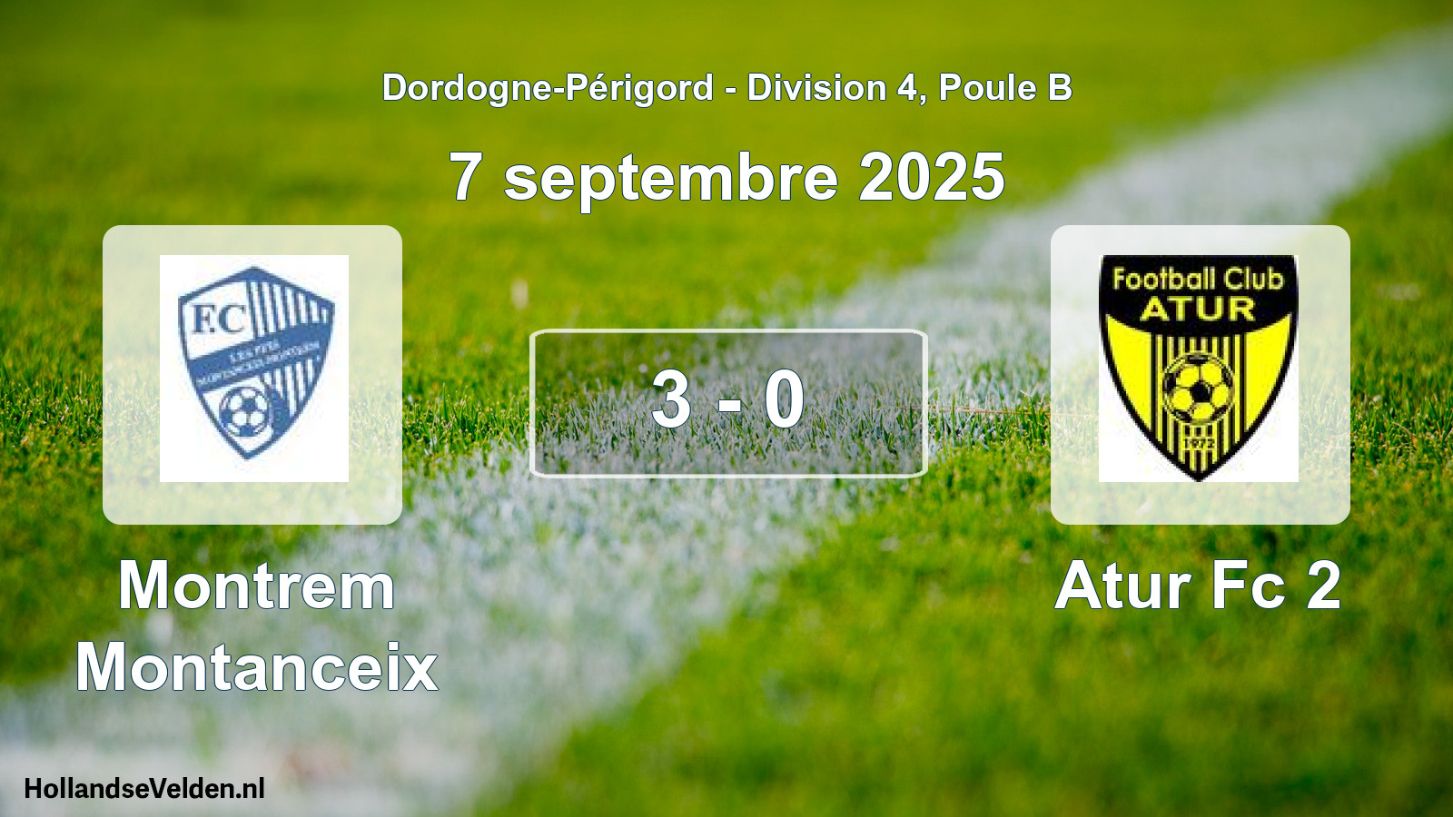 Total number of matches played: Montrem Montanceix - Atur Fc 2 3 - 0 (7 September 2025)