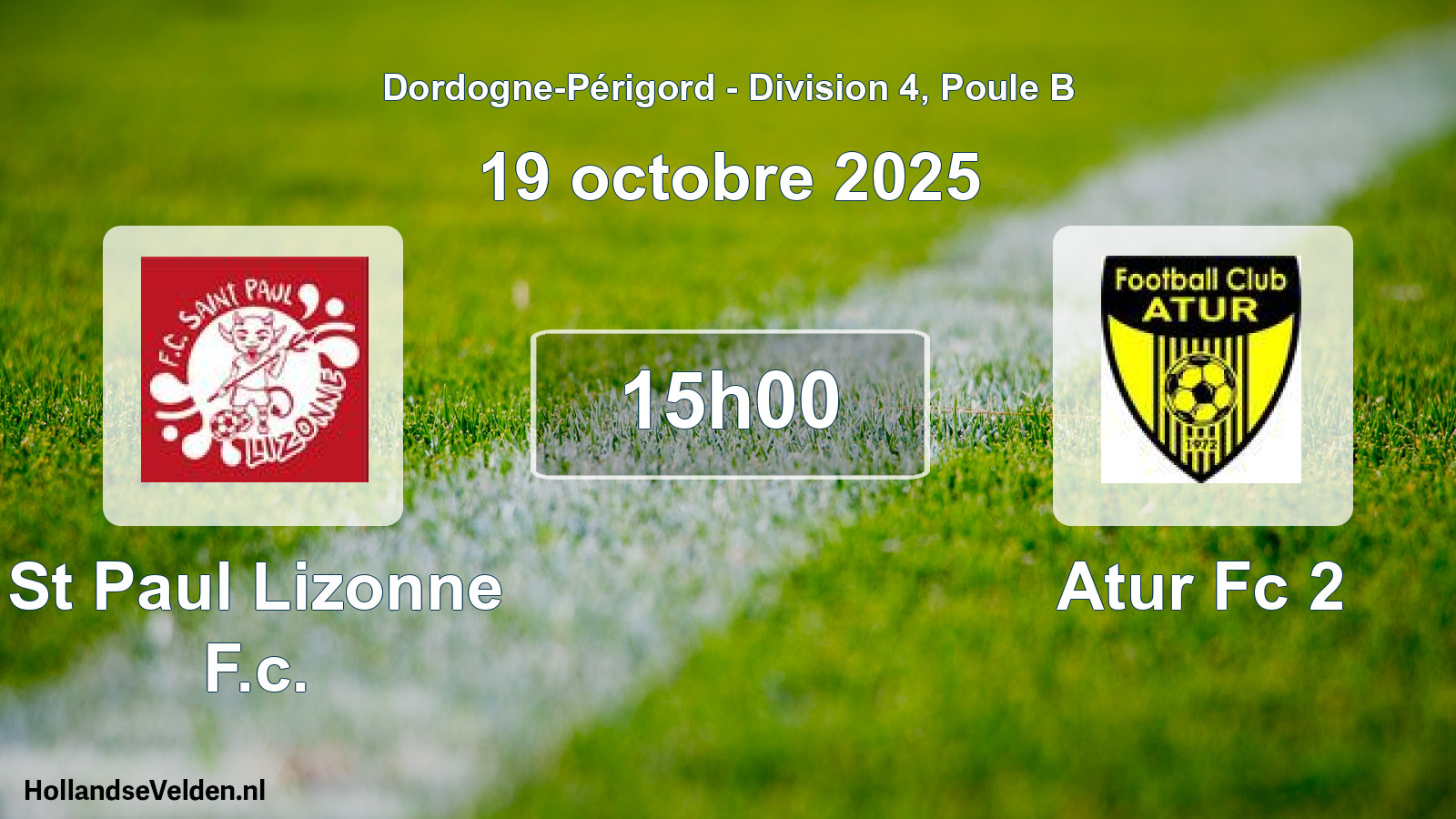 Geplande wedstrijd: St Paul Lizonne F.c. - Atur Fc 2 (19 octobre 2025)