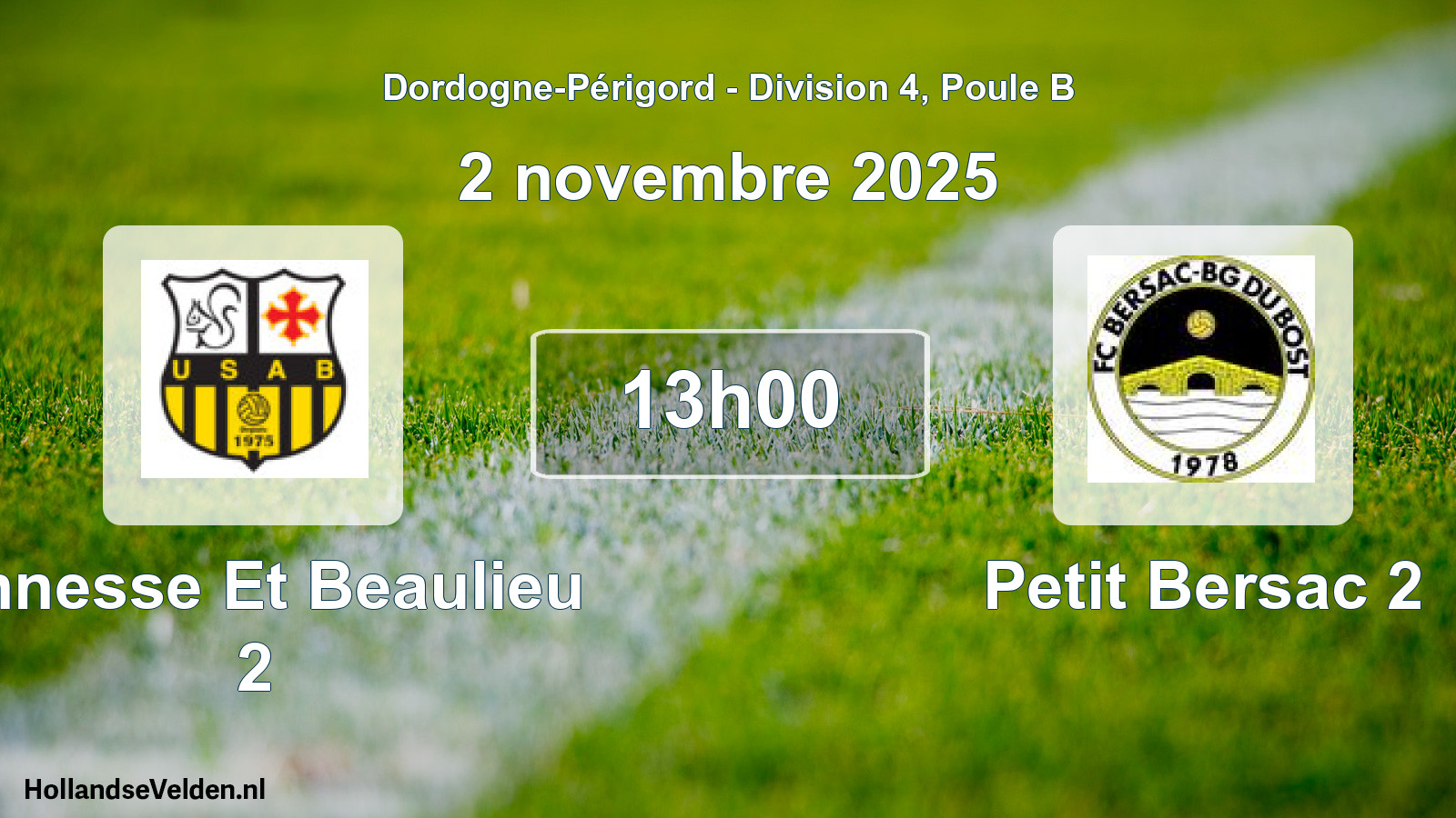 Geplande wedstrijd: Annesse Et Beaulieu 2 - Petit Bersac 2 (2 novembre 2025)