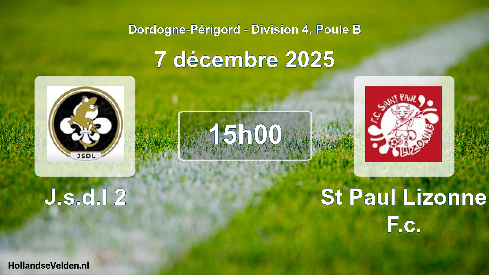 Geplande wedstrijd: J.s.d.l 2 - St Paul Lizonne F.c. (7 december 2025)