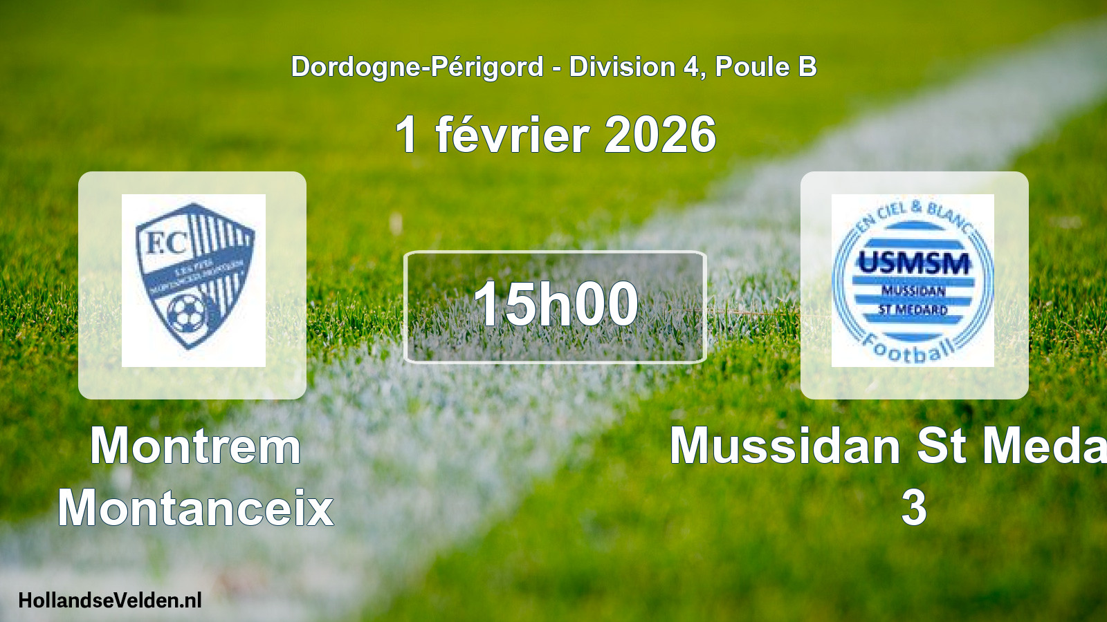 Scheduled Match: Montrem Montanceix - Mussidan St Medard 3 (1 February 2026)